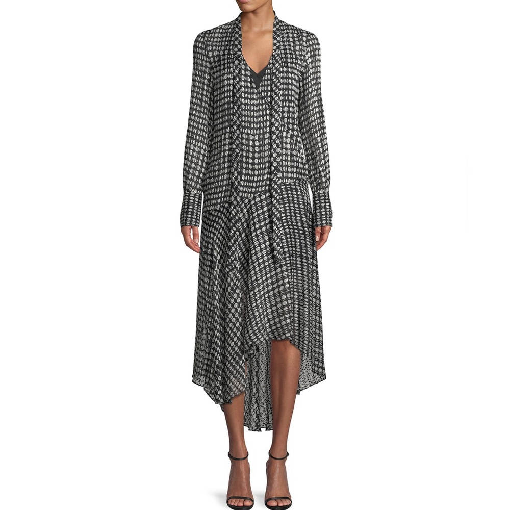 Theory silk blend scarf wrap dress small